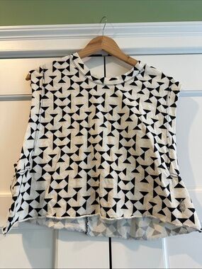 FP Movement by Free People Black & White Geometric Muscle Tee